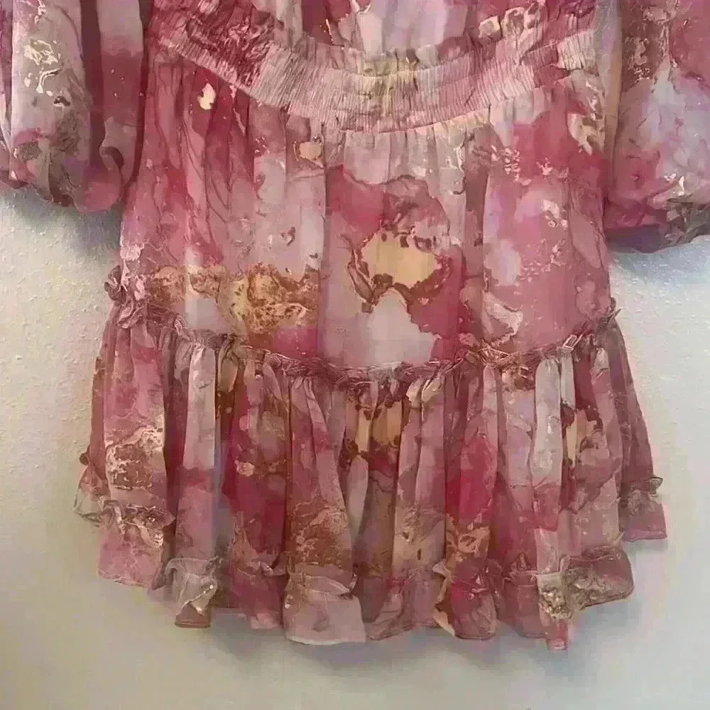Buddy Love - Women’s Small - Loose Fitting Pink/Gold Dress - Picture 3 of 7